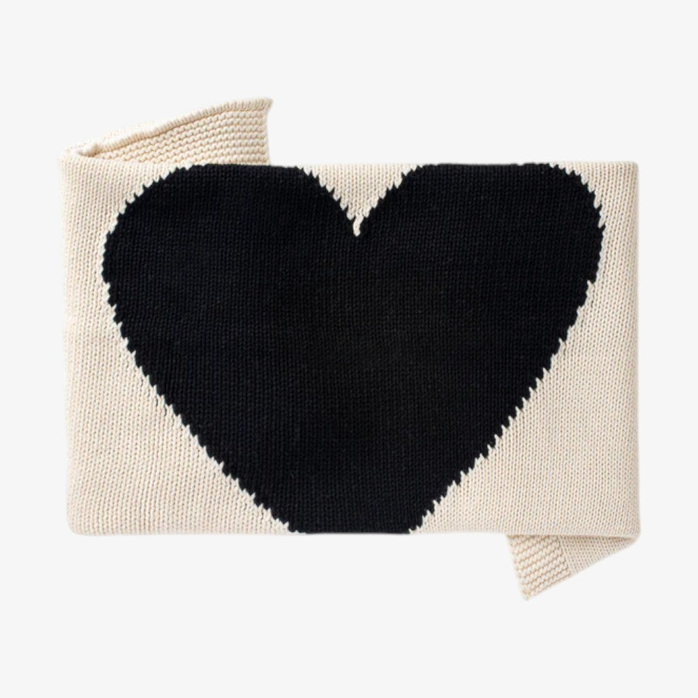 Heart Blanket - Black/natural