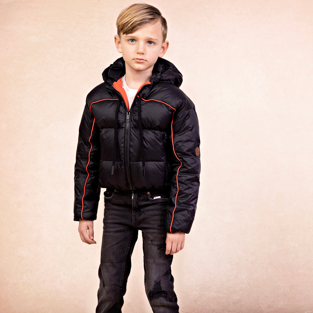 Piper Bomber Coat - Black & Red