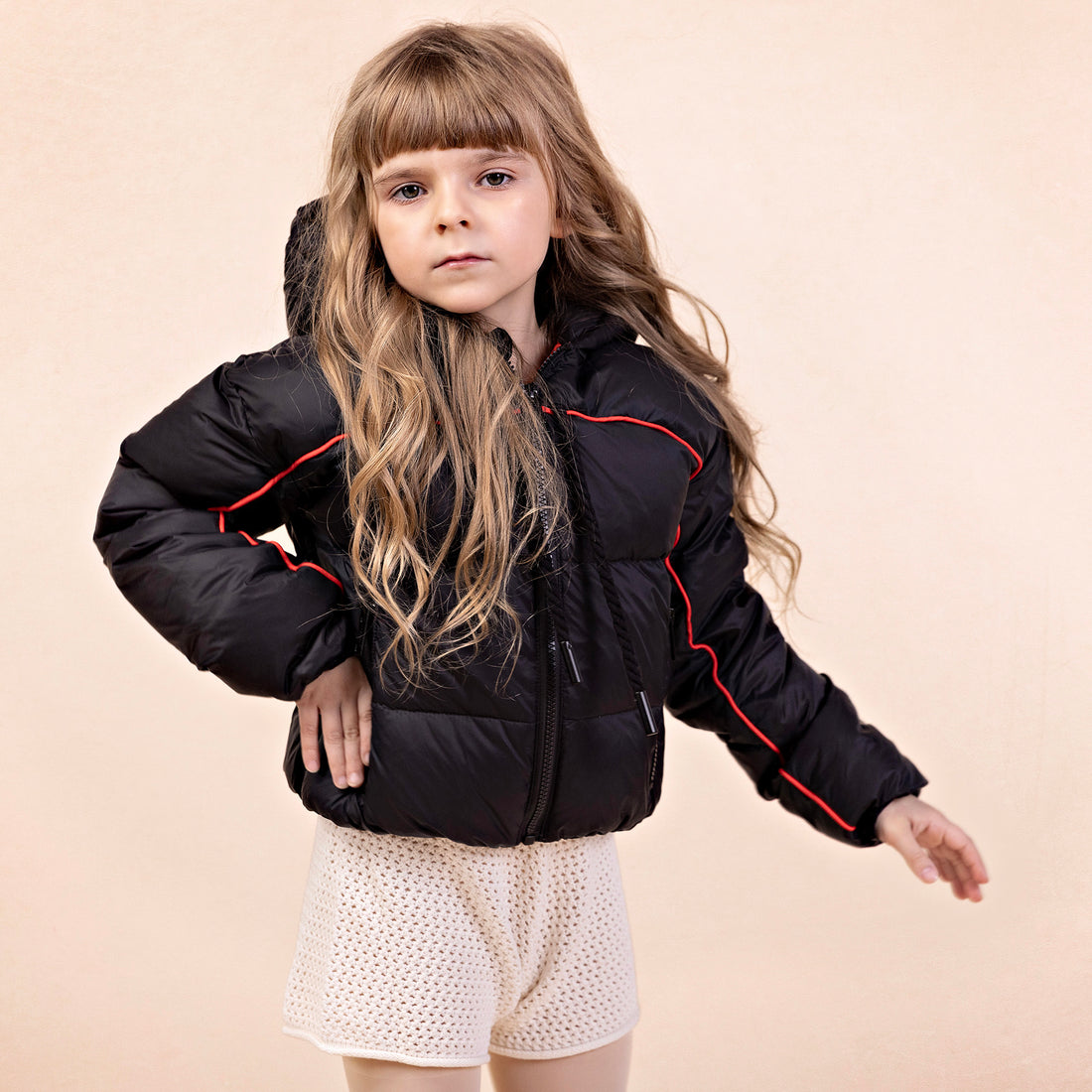 Piper Bomber Coat - Black & Red