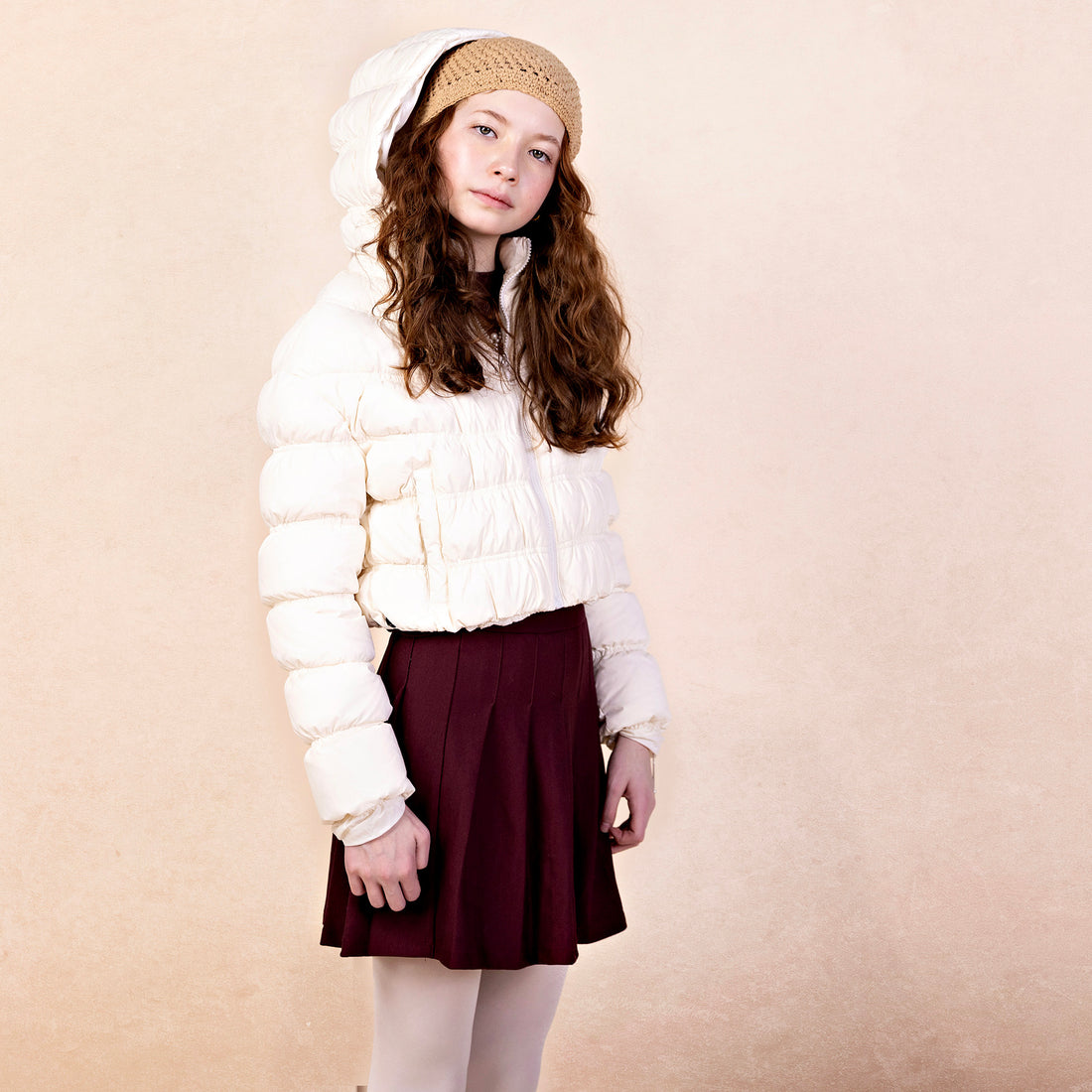 Gathered Coat - Cream