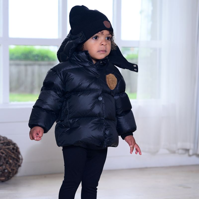 Furry Patch Jacket - BLACK &amp; TAN