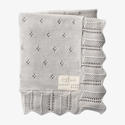 Scallop Pointelle Blanket - Nimbus Cloud