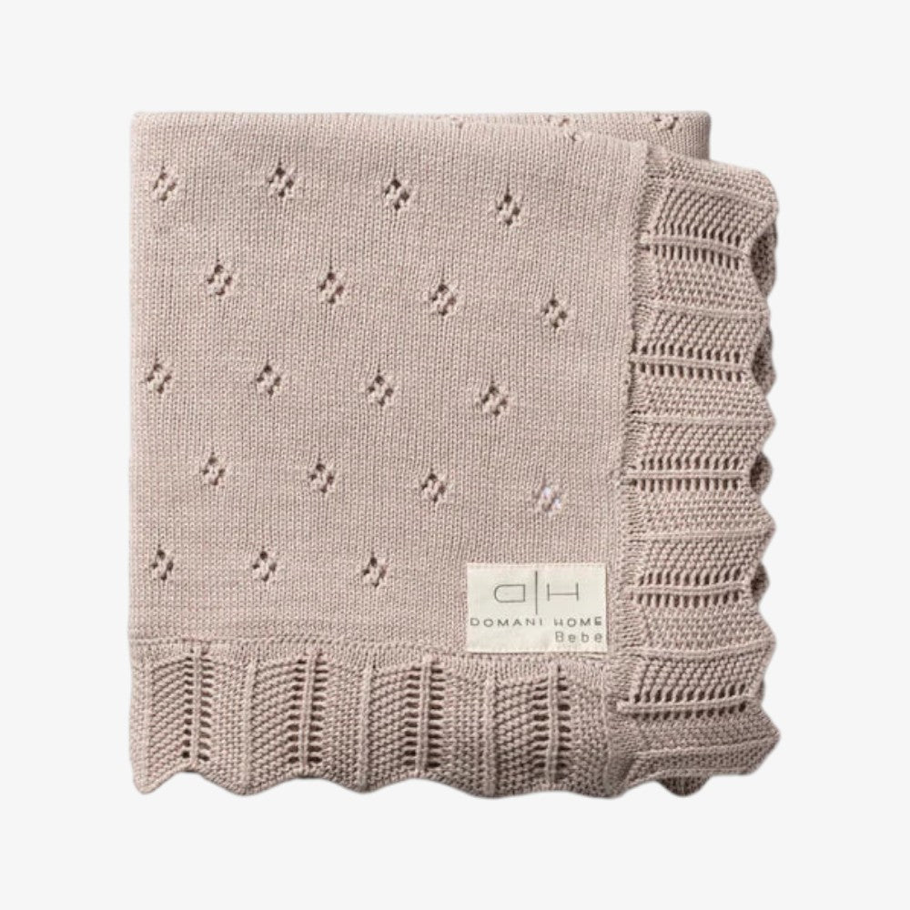 Scallop Pointelle Blanket - Rice