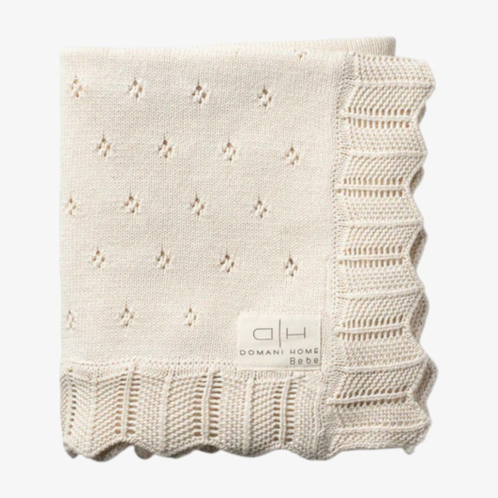 Scallop Pointelle Blanket - Natural