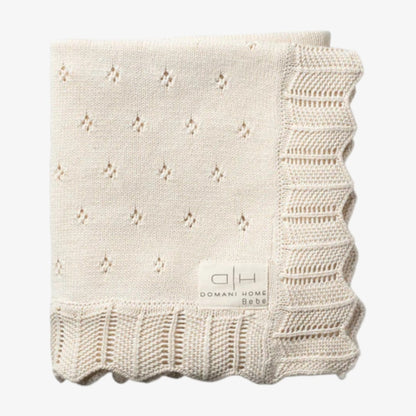 Scallop Pointelle Blanket - Natural