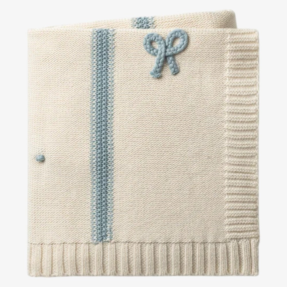 Mini Bow Blanket - Blue
