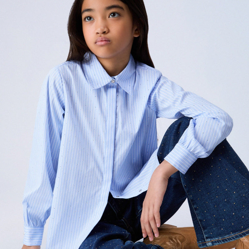 Stripe Stud Shirt - Blue