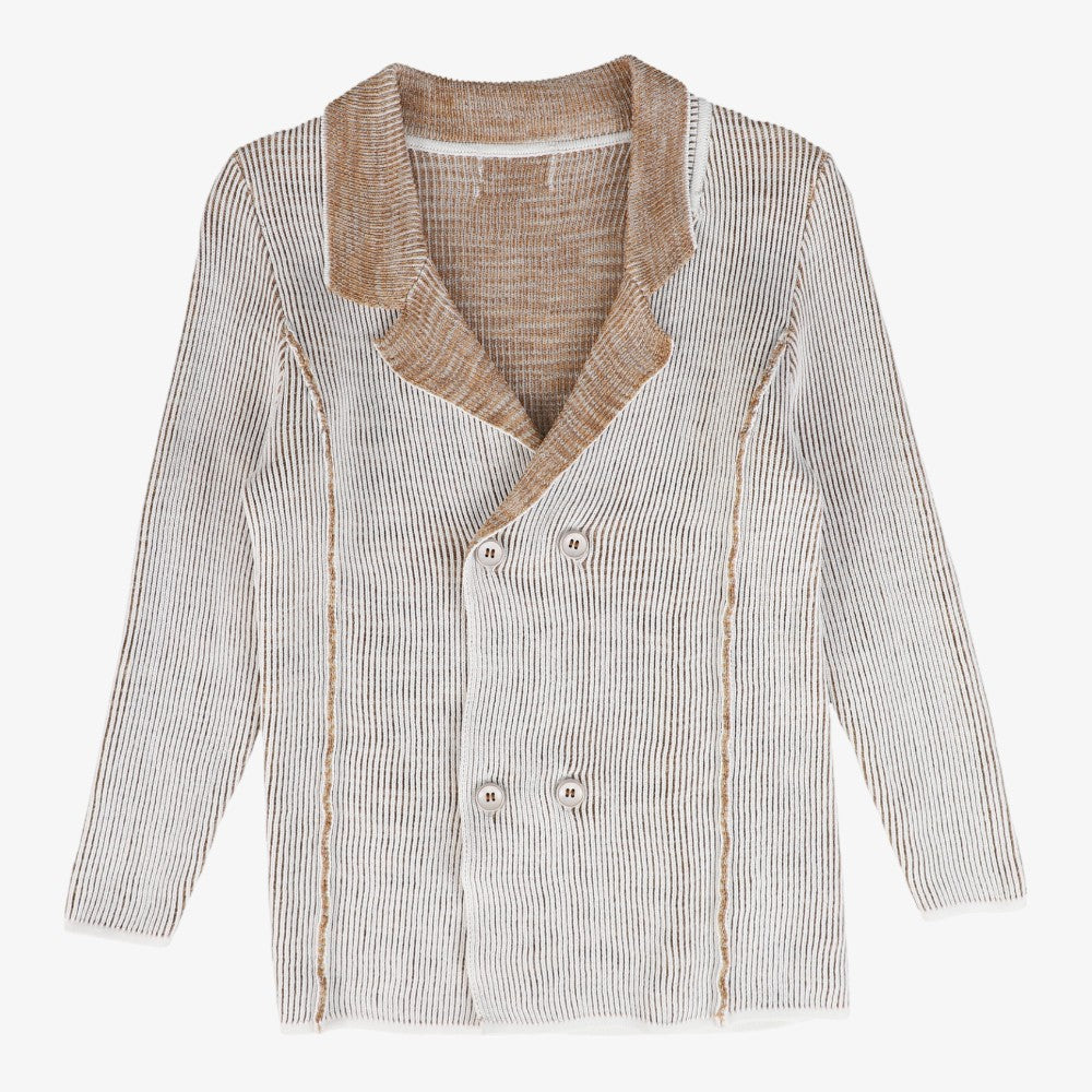 Ombre Knit Blazer - White