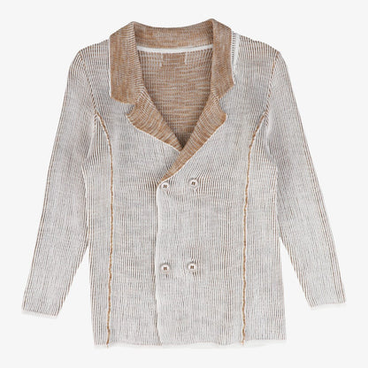 Ombre Knit Blazer - White