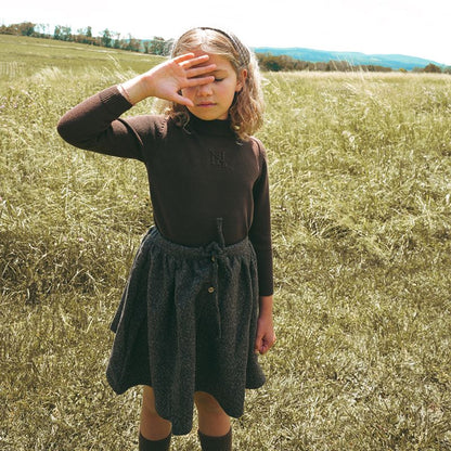 Mock Embossed Sweater - Brown