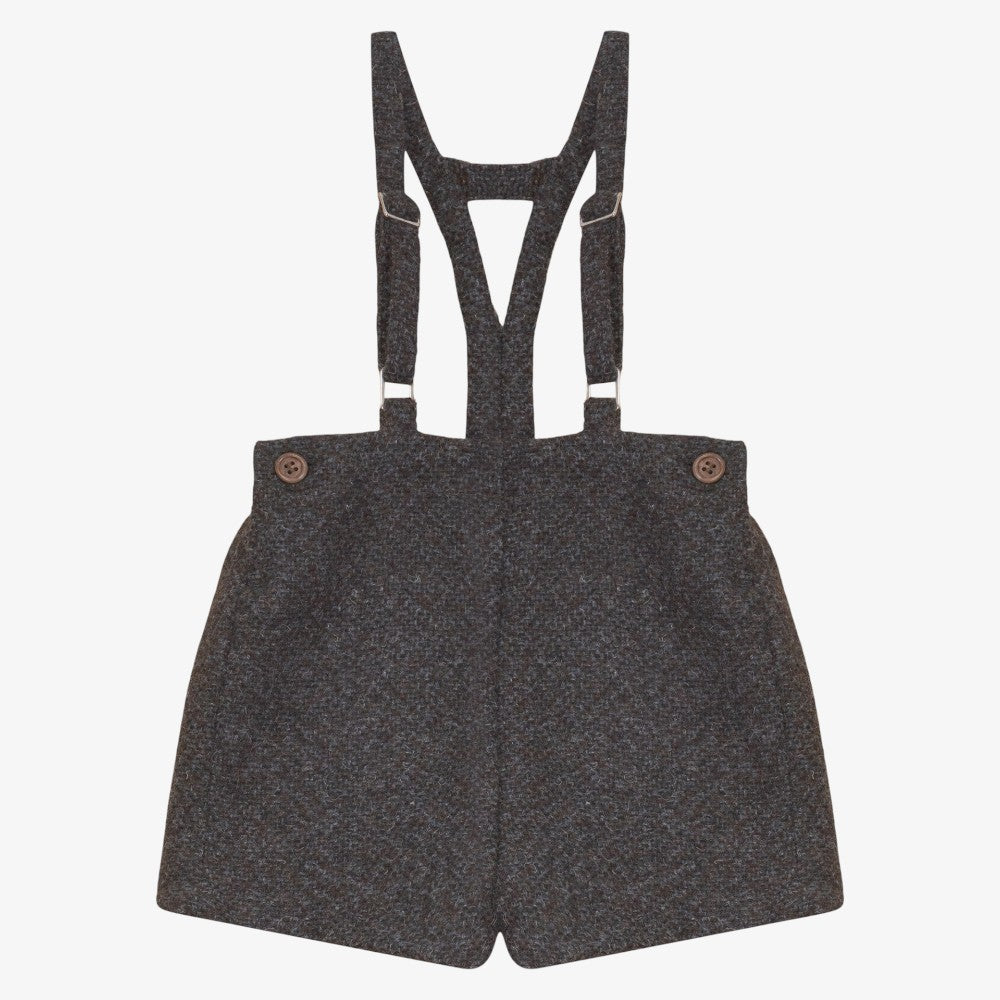 Tweed Suspender Shorts - Grey &amp; Brown
