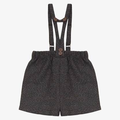 Tweed Suspender Shorts - Grey &amp; Brown