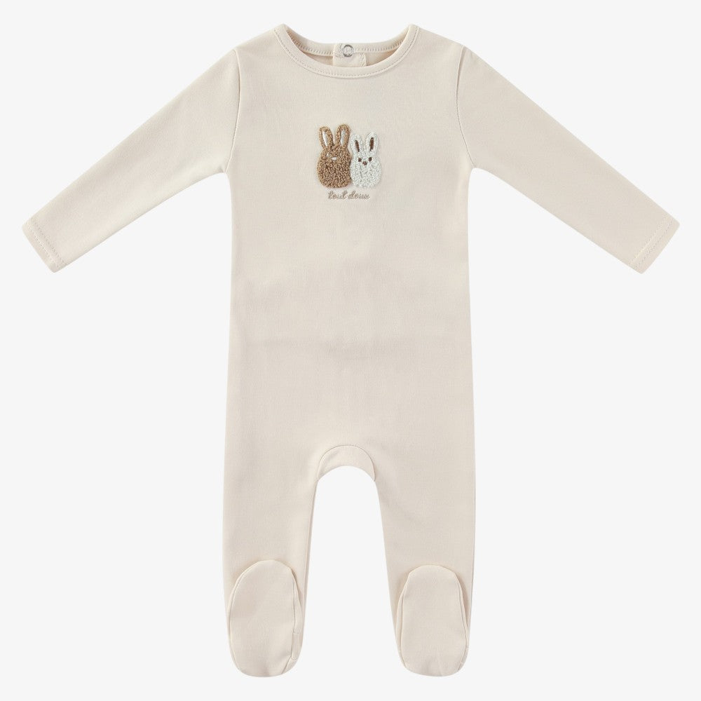 Sherpa Bunny Footie - Taupe