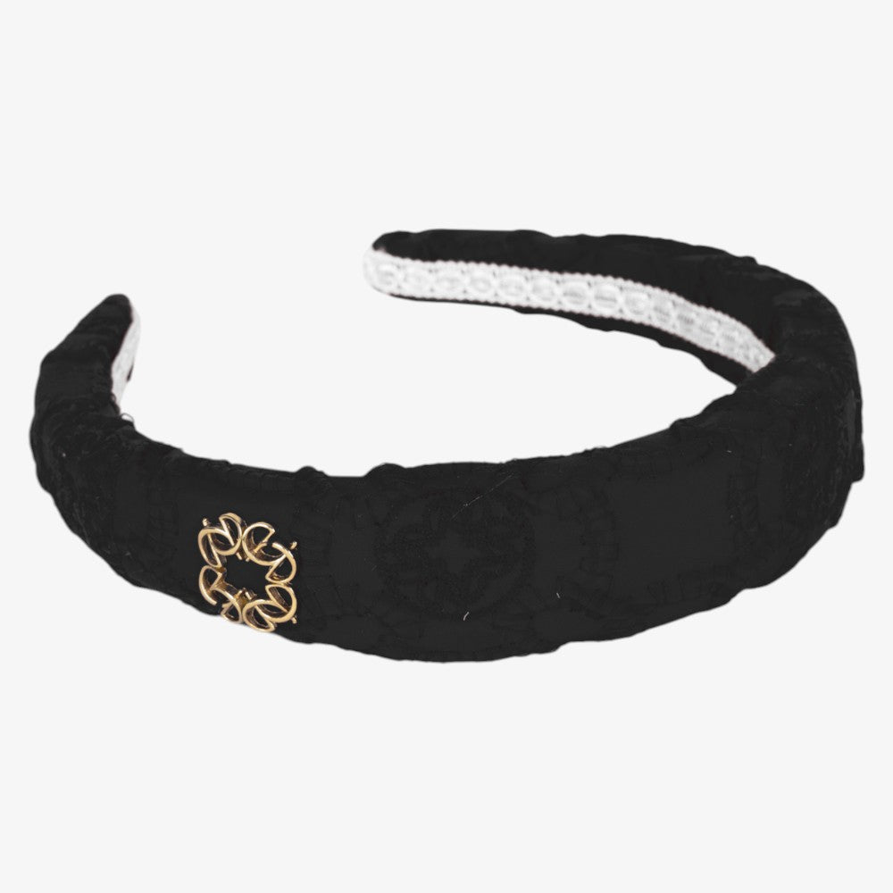 Embroidered Headband - Black