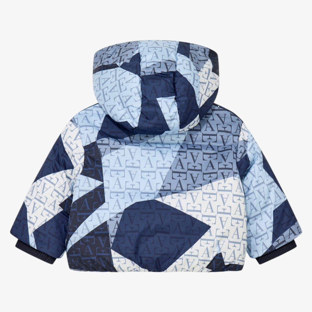Abstract Puffer Jacket - Blue