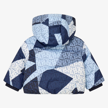 Abstract Puffer Jacket - Blue