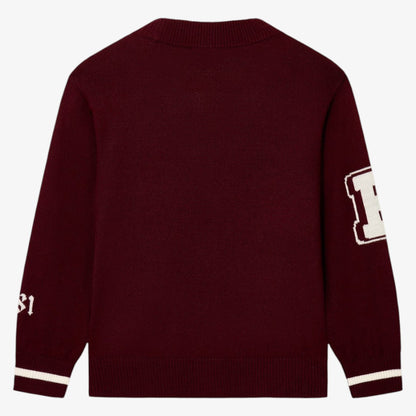 Logo Cardigan - Maroon