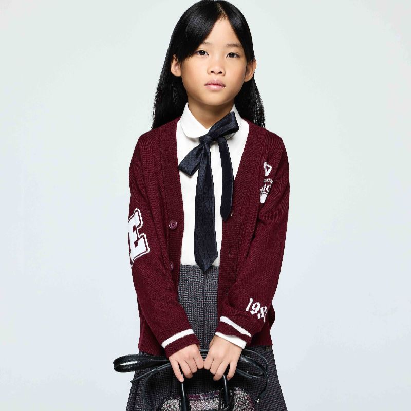 Logo Cardigan - Maroon