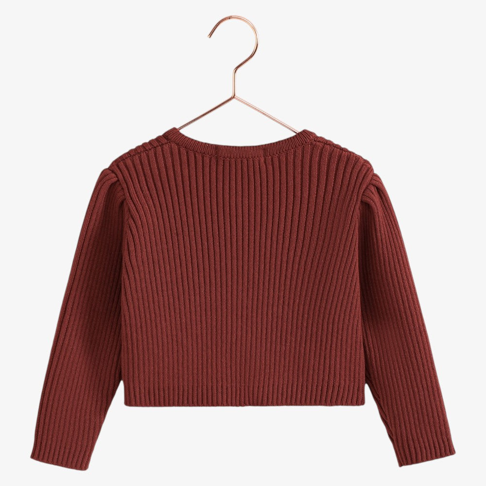 Emerson Crop Cardigan Sweater - Burgundy