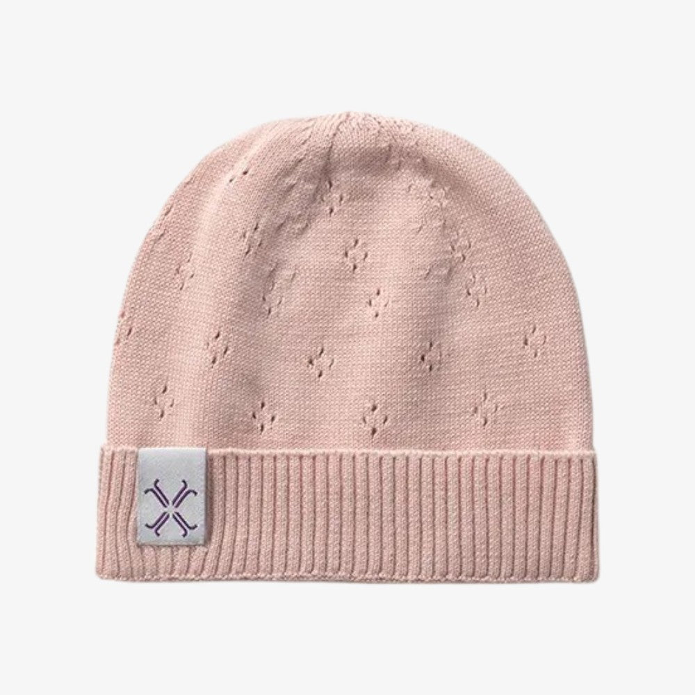 Pointelle Knit Beanie - Blush