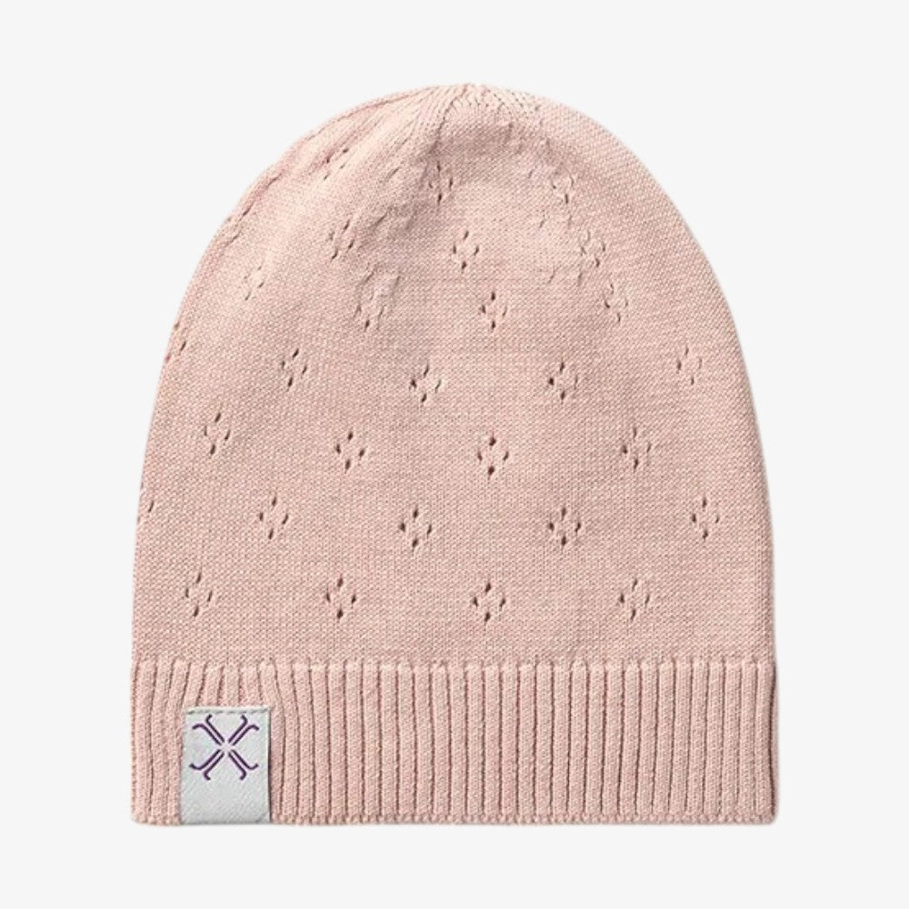 Pointelle Knit Beanie - Blush