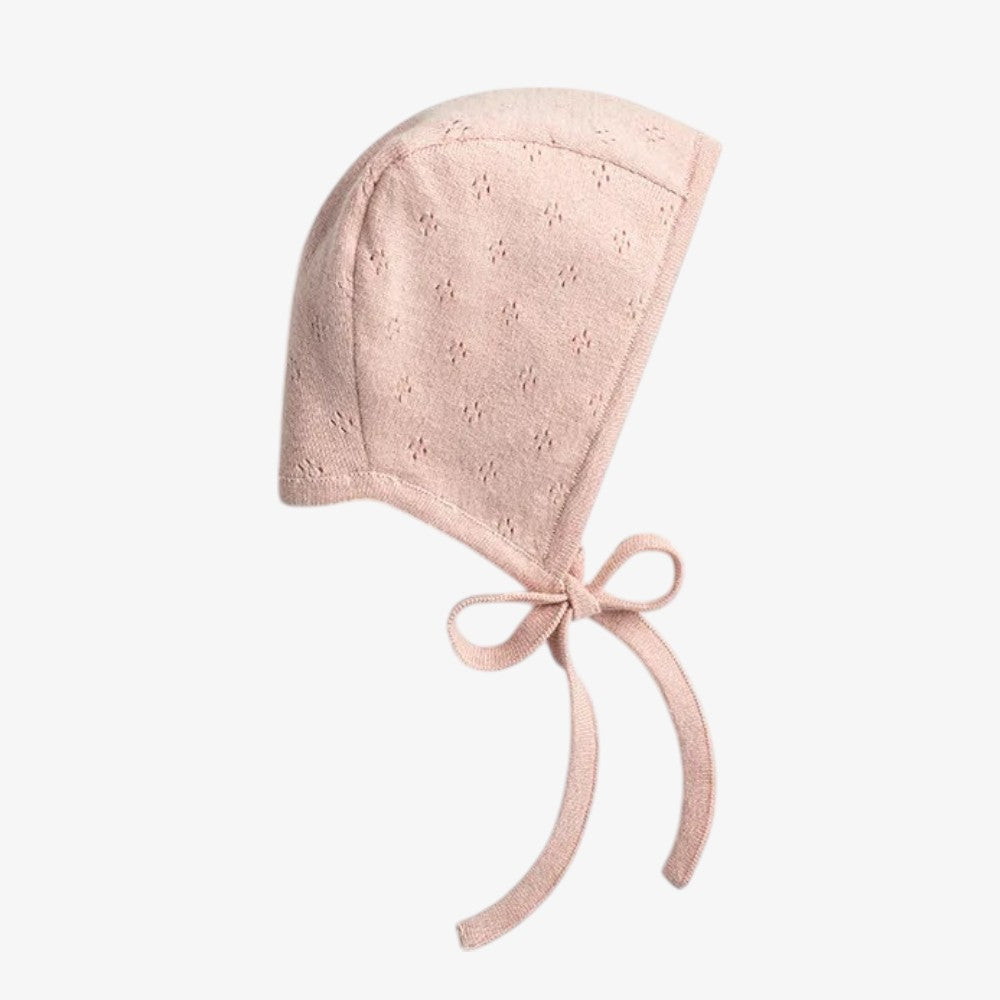 Pointelle Knit Bonnets - Blush