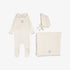 Emblem Embroidered Take Me Home Set - Cream & Oat