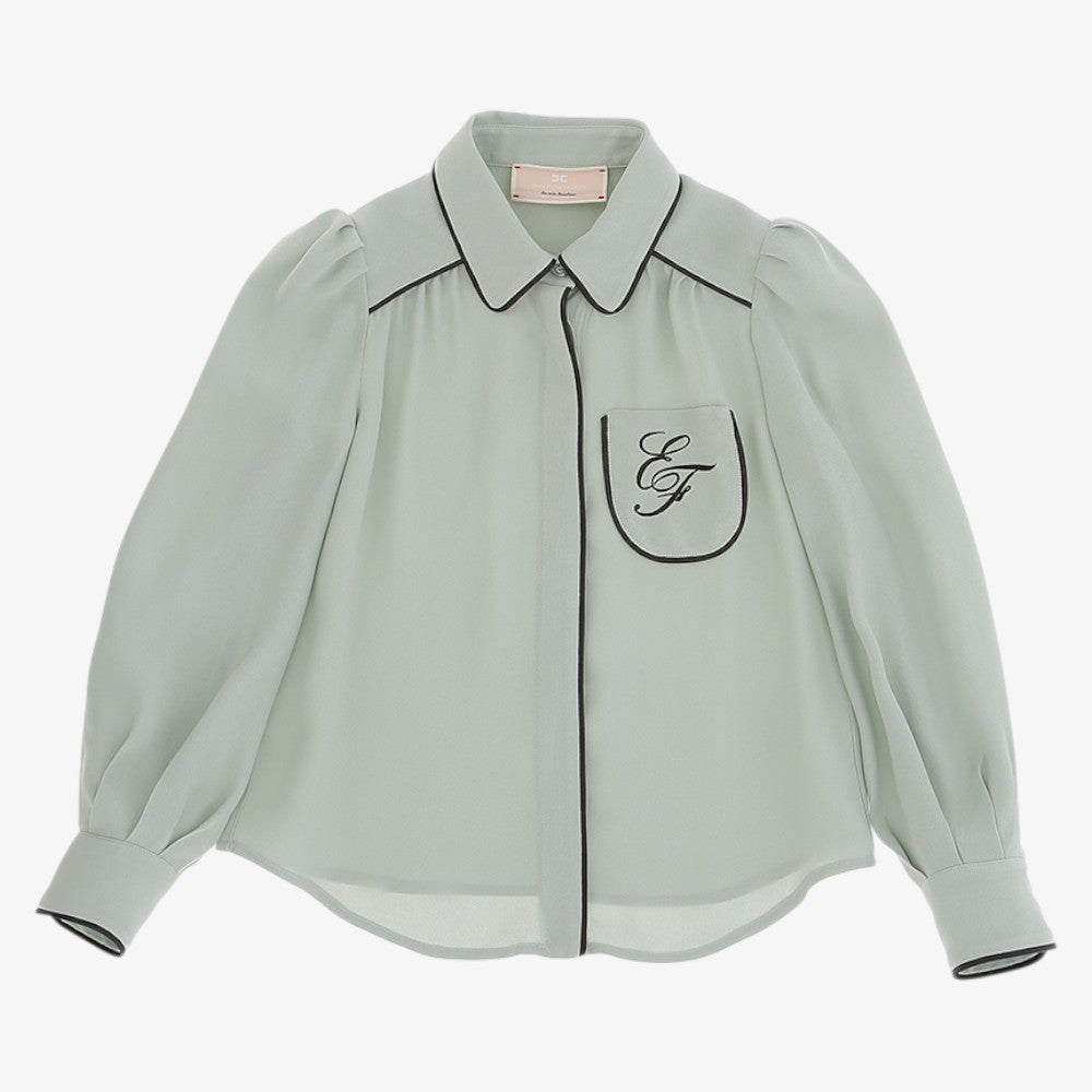 Georgette Shirt - Glass &amp; Black