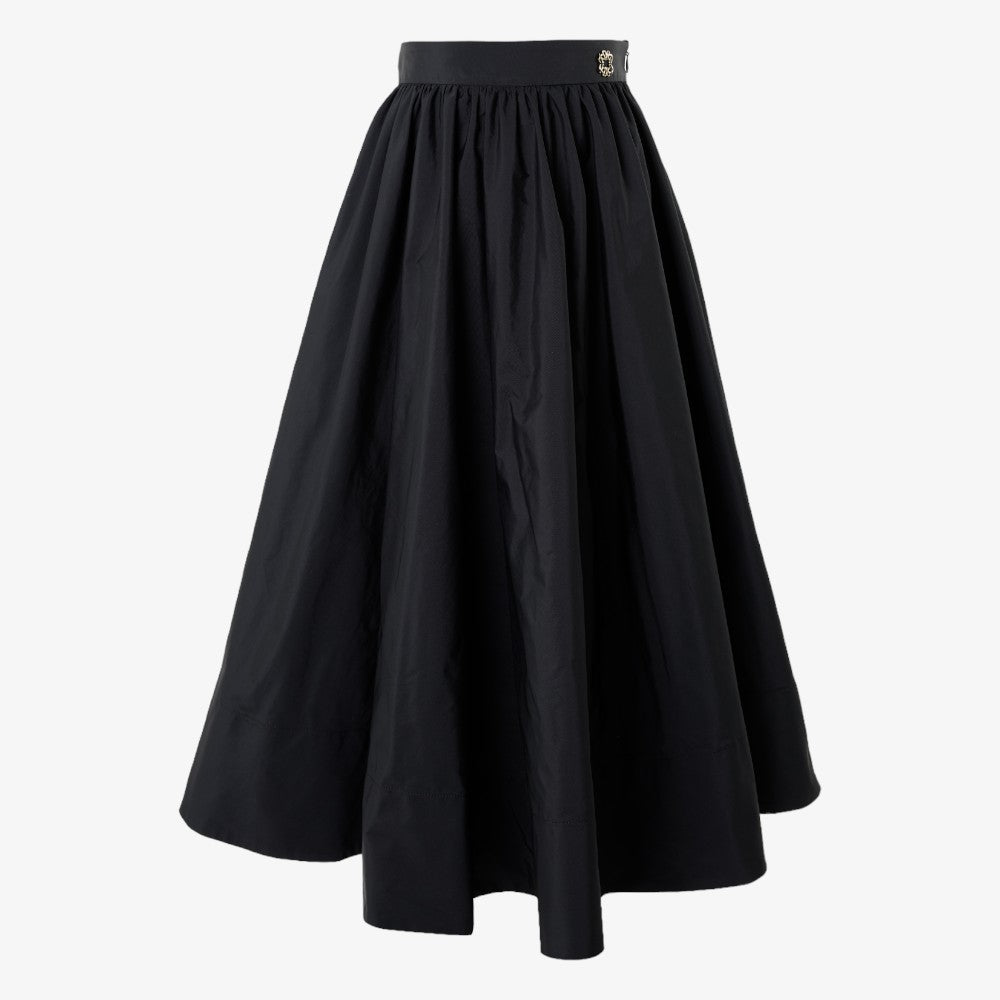 Long Tafetta Skirt - Black