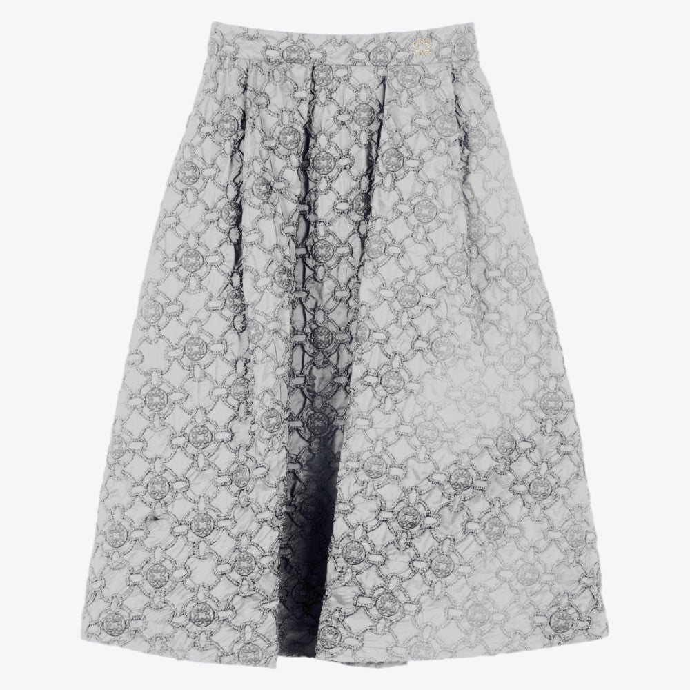 Embroidered Tafetta Skirt - Cream
