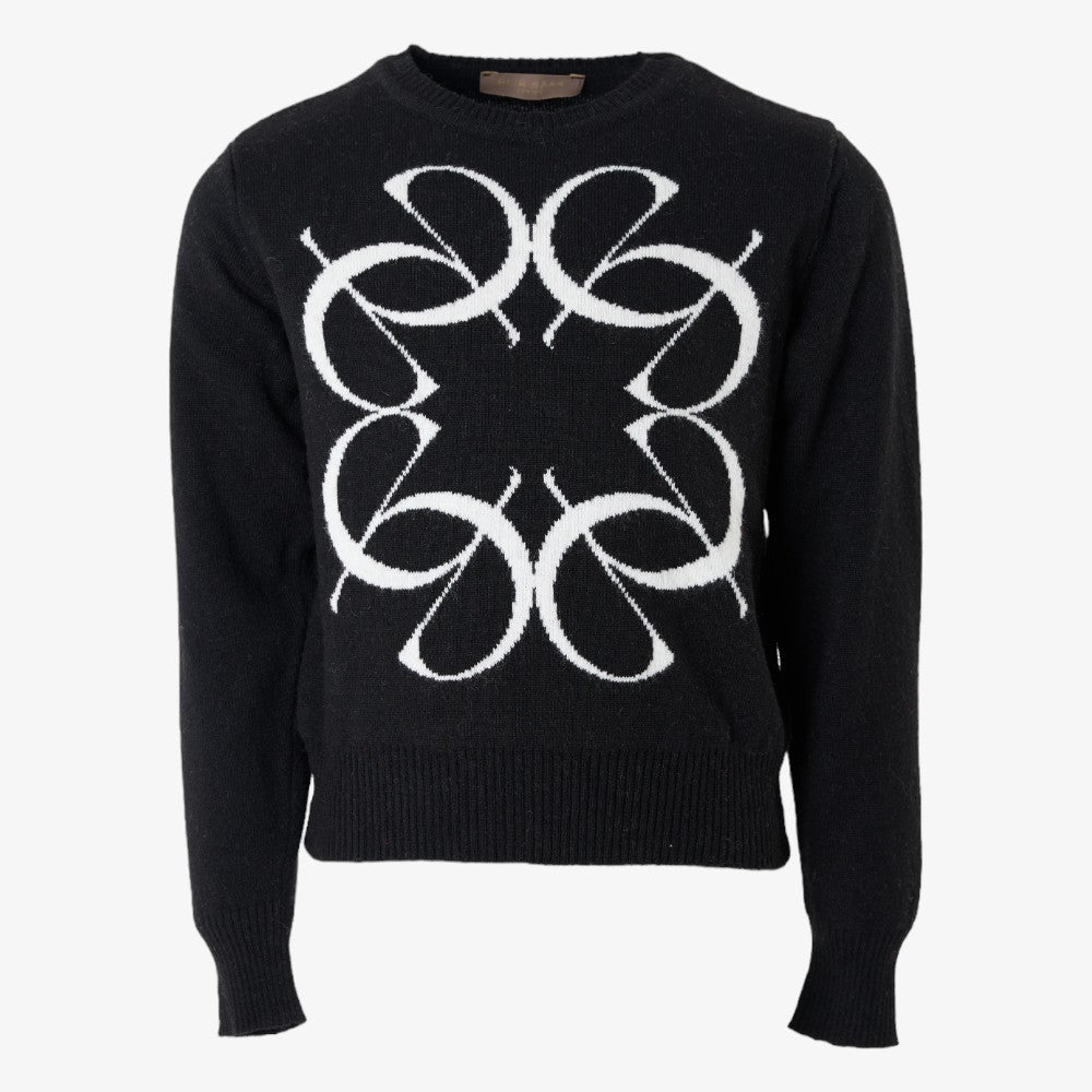 Jacquard Logo Sweater - Black&amp;white