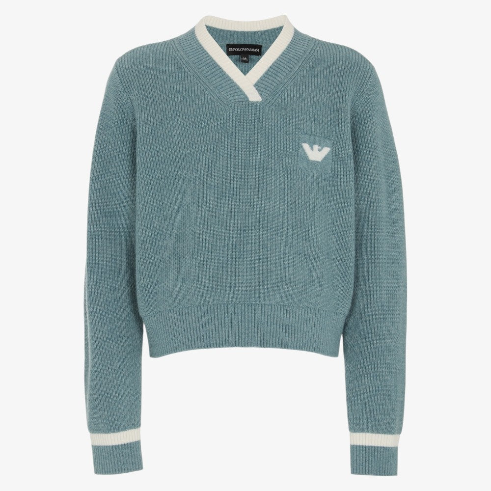 V Neck Sweater - Lead