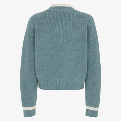 V Neck Sweater - Lead