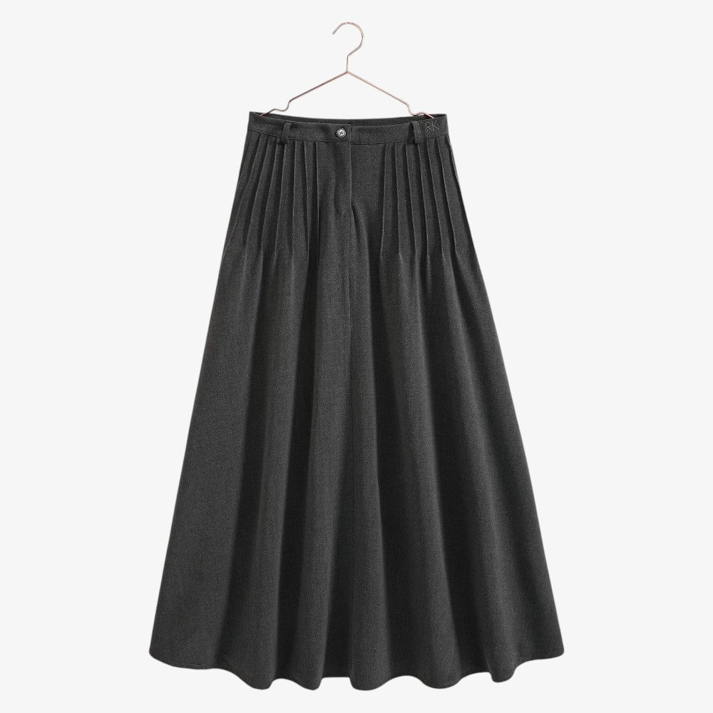 Emerson Pleat Maxi Skirt - Grey