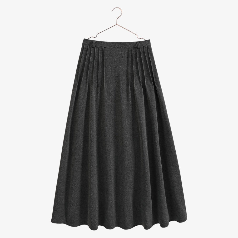 Emerson Pleat Maxi Skirt - Grey
