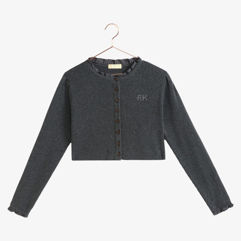 Emerson Knit Crop Cardigan - Grey