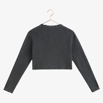 Emerson Knit Crop Cardigan - Grey