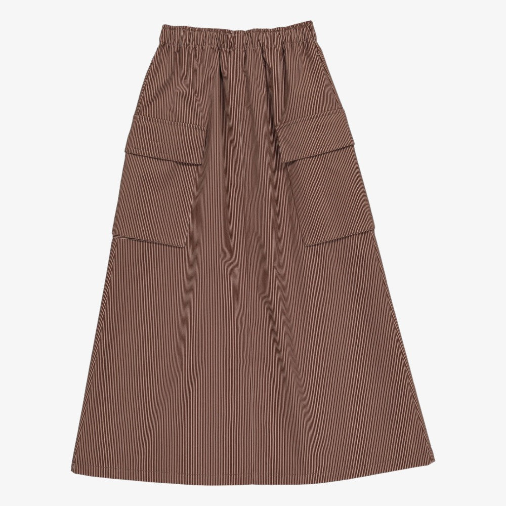 Cord Cargo Maxi Skirt - Umber