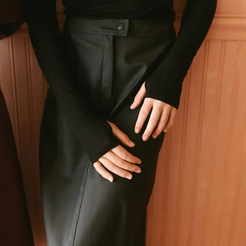 Leather Maxi Skirt - Jet Black