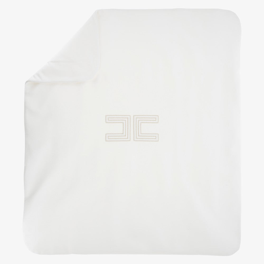 Embroidered Blanket - Ivory &amp; Gold