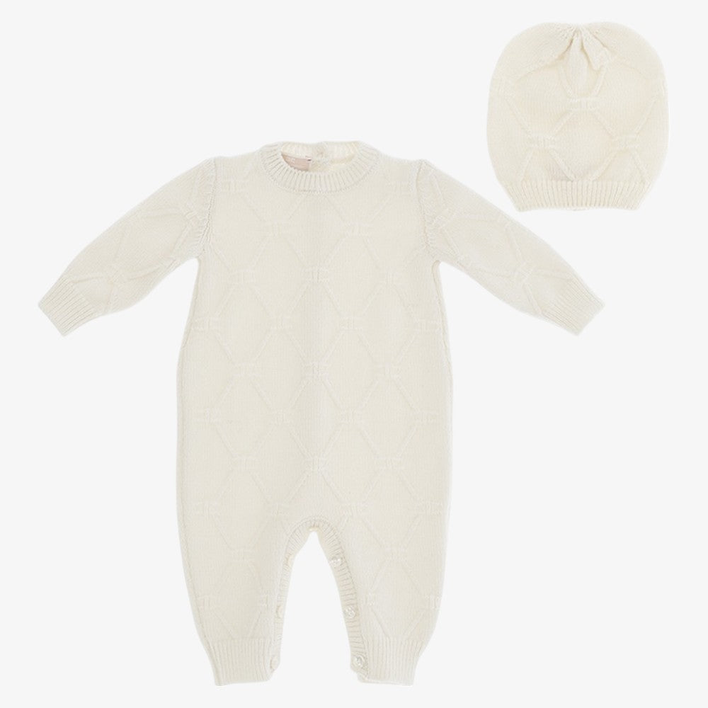 Logo Romper And Hat - Burro