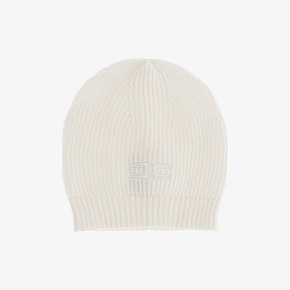 Knit Logo Romper And Hat - Light Cream