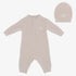 Knit Logo Romper And Hat - Rose