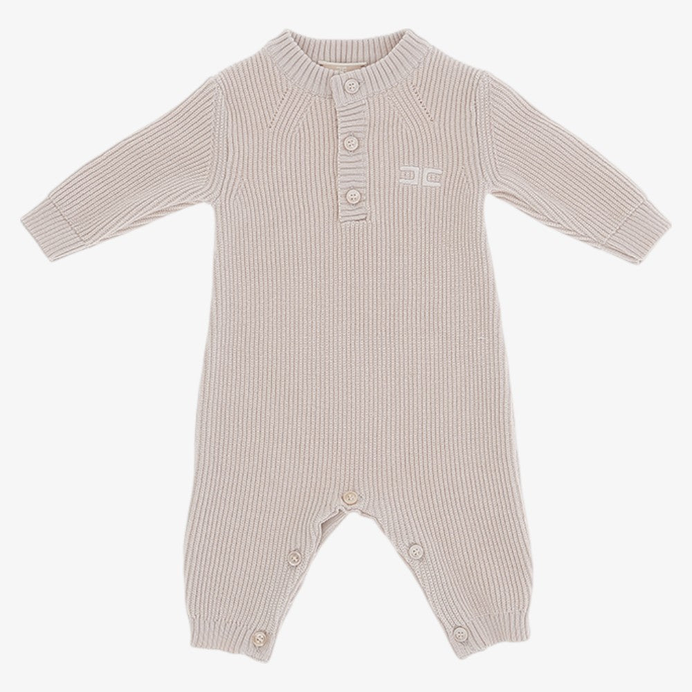 Knit Logo Romper And Hat - Rose