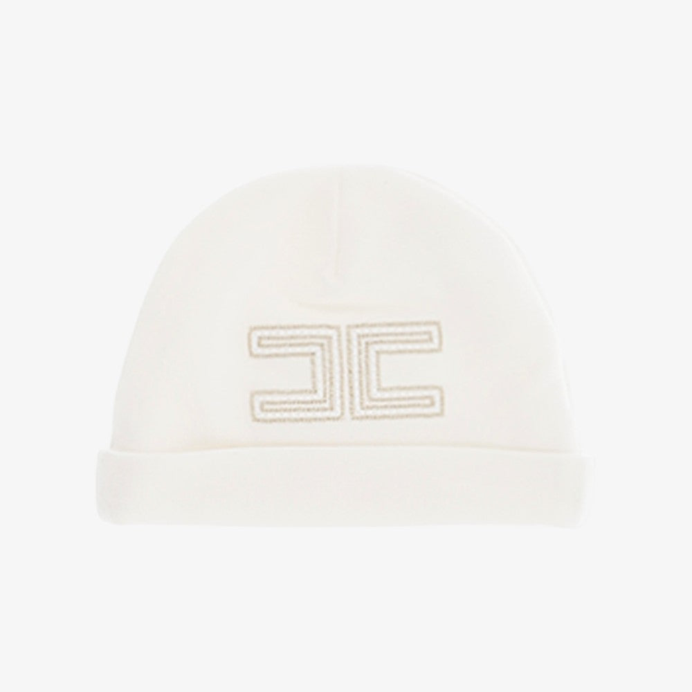 Embroidered Footie And Hat - Ivory &amp; Gold