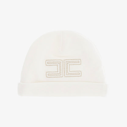 Embroidered Footie And Hat - Ivory &amp; Gold