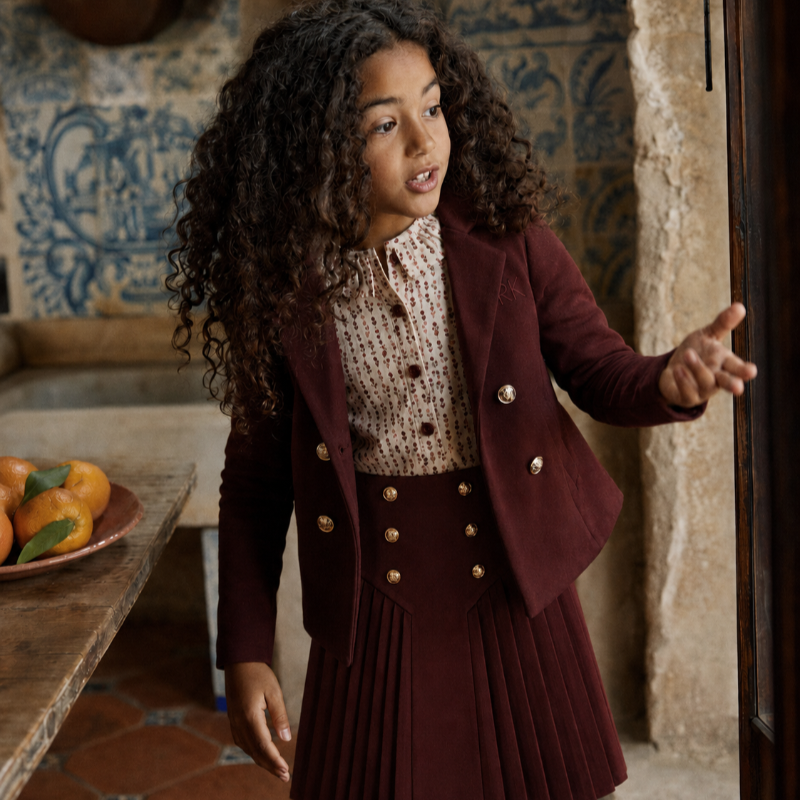 Emerson Pleated Skirt - Burgundy