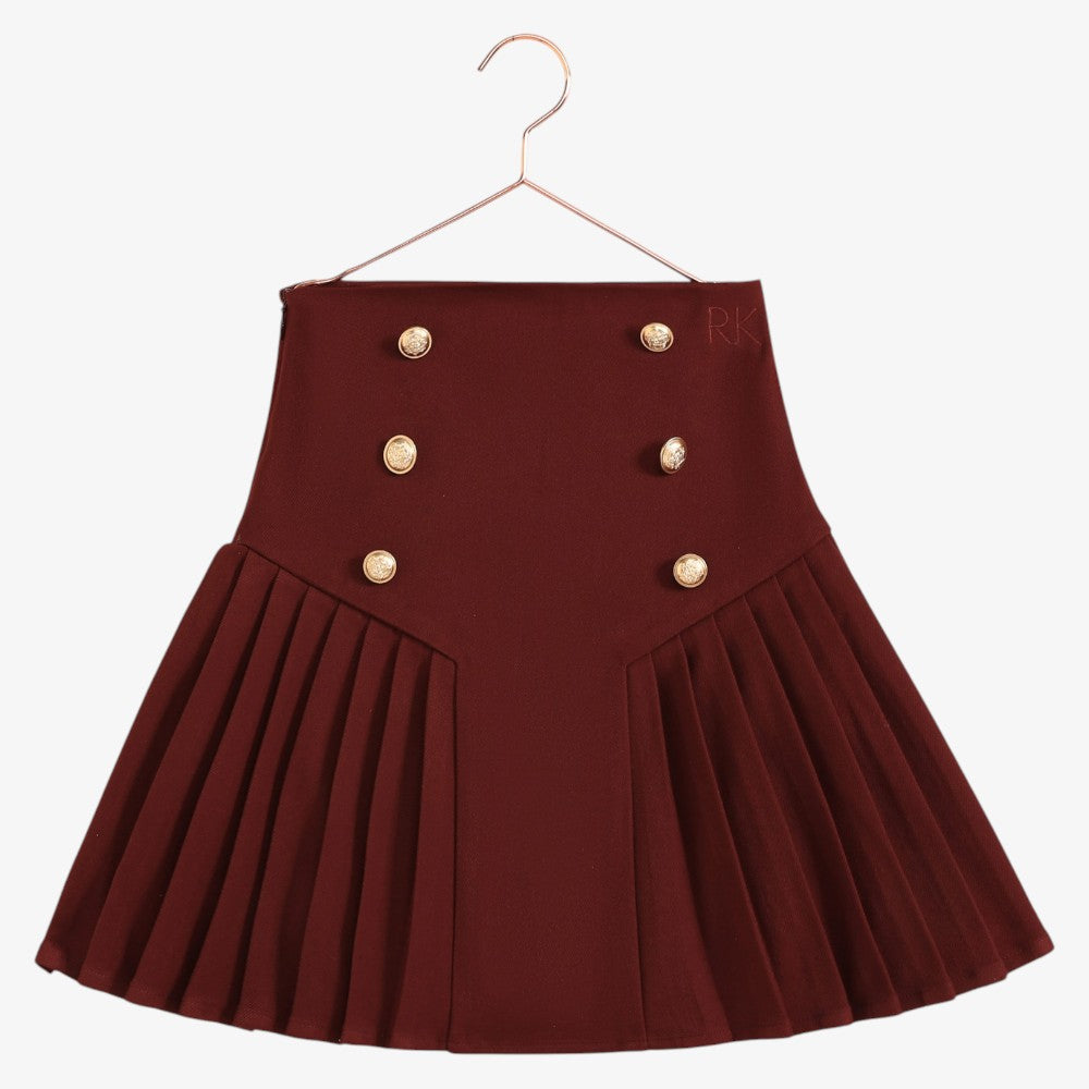 Emerson Pleated Skirt - Burgundy