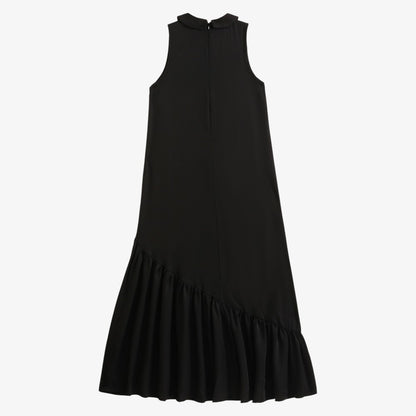 Emery Slanted Tier Collar Maxi Dress - Black