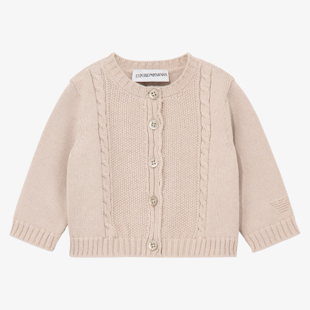 Logo Cardigan - Almond